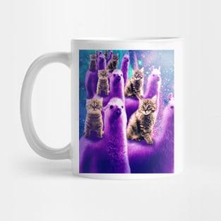 Outer Space Galaxy Kitty Cat Riding On Llama Mug